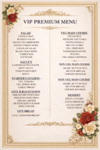 Premium Buffet Dinner Menu by Emirates Desert Safaris