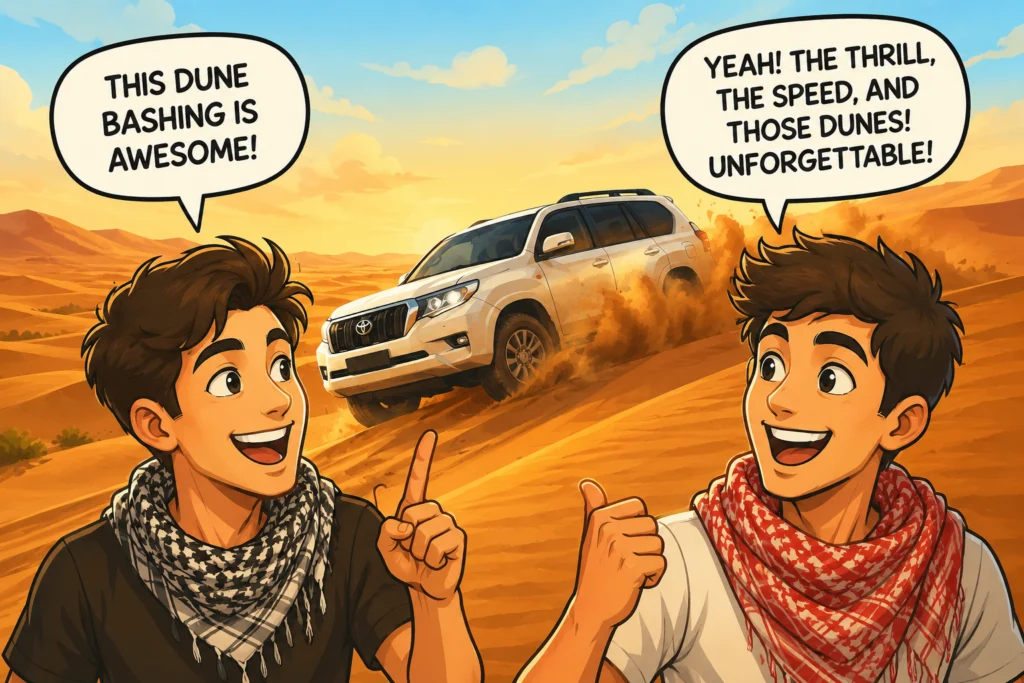 Dune bashing excitement in the desert

